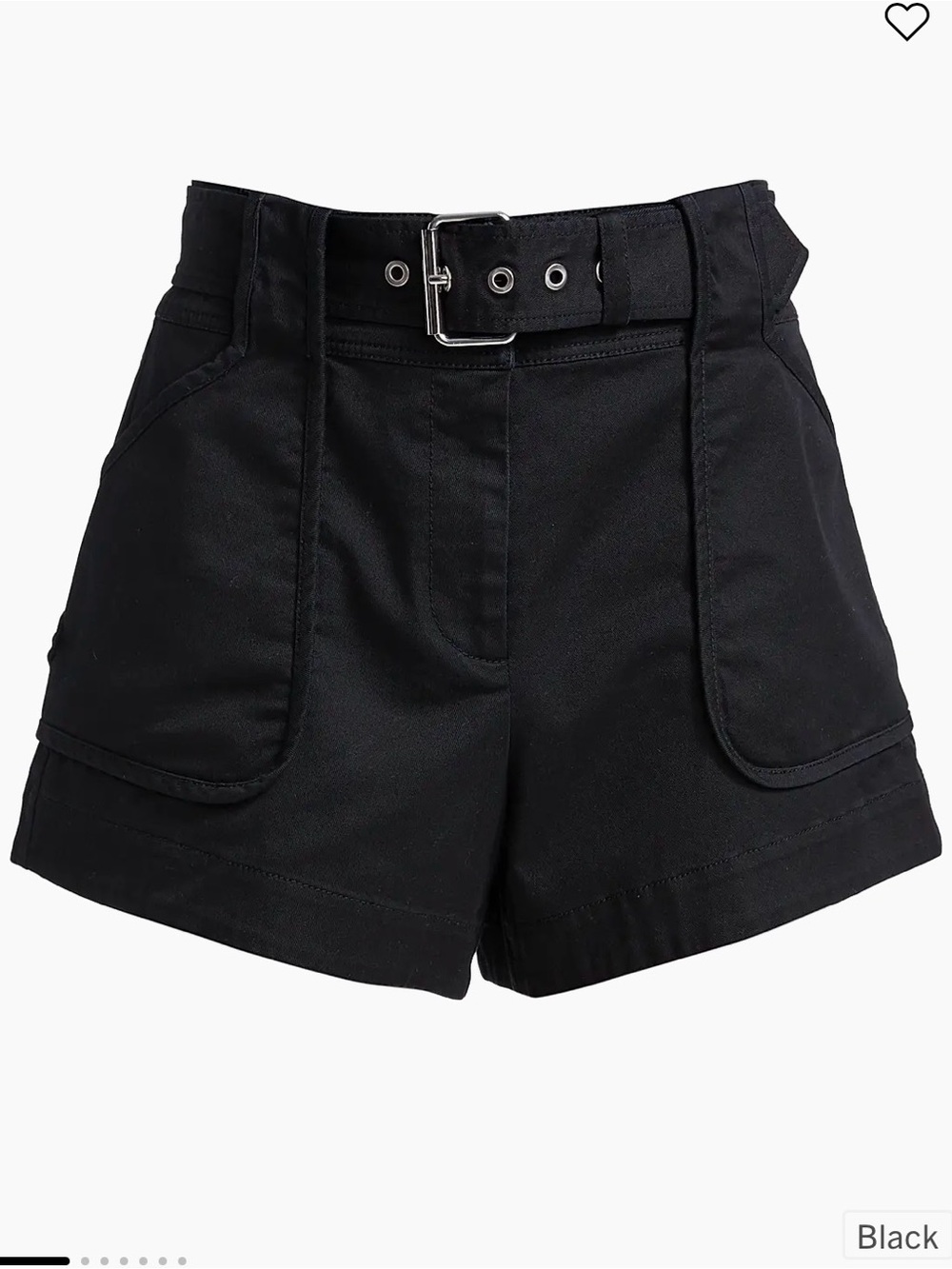 Derek Lam 10 Crosby Black High-Waist Belted Utility Shorts Size 10